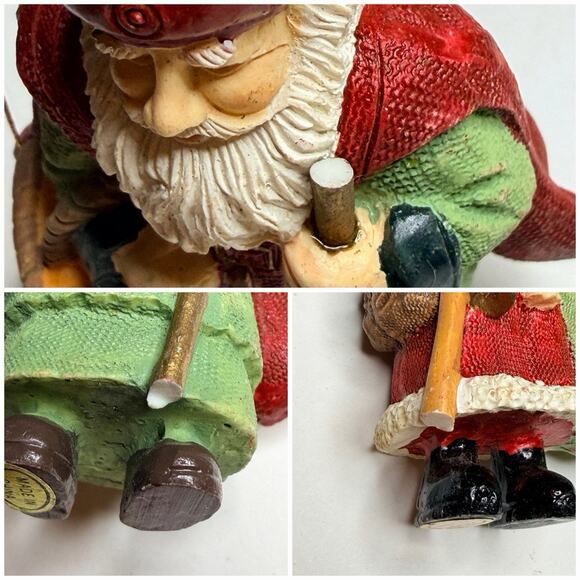 Santa Christmas Ornaments Lot Of 5 Santa’s W/ Gifts Multicolored Resin 3" tall - Picture 3 of 3